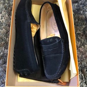 Tods Moc in Black Suede